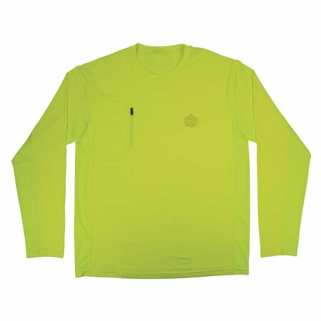 ERGODYNE Chill-Its 6689 Cooling Long Sleeve Sun Shirt with UV Protection, Medium, Lime 12143